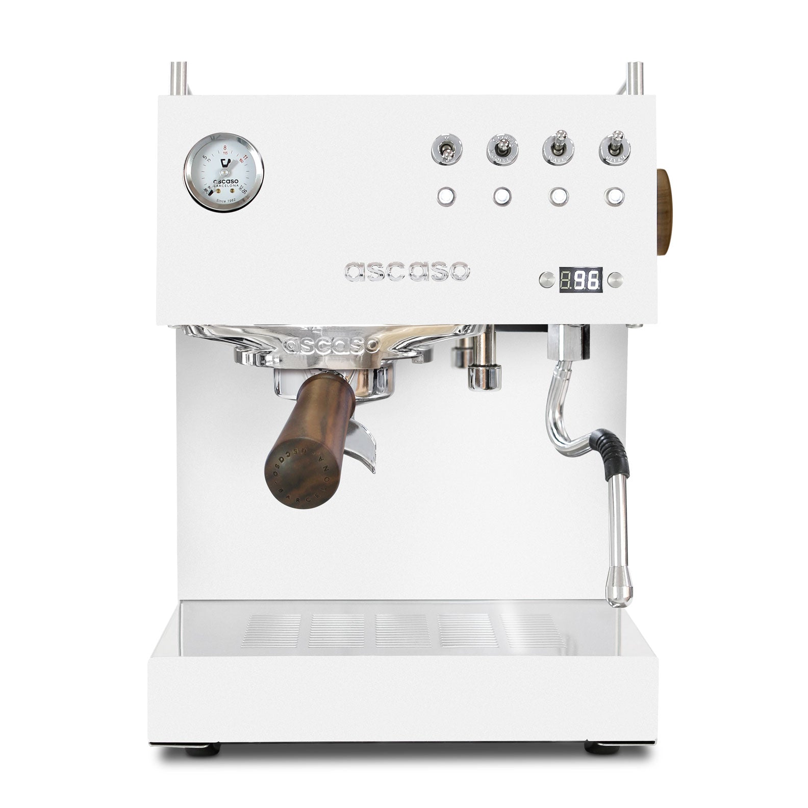 Ascaso Steel DUO PID Espresso Machine – Dual Thermoblock, Programmable, 120V (White)