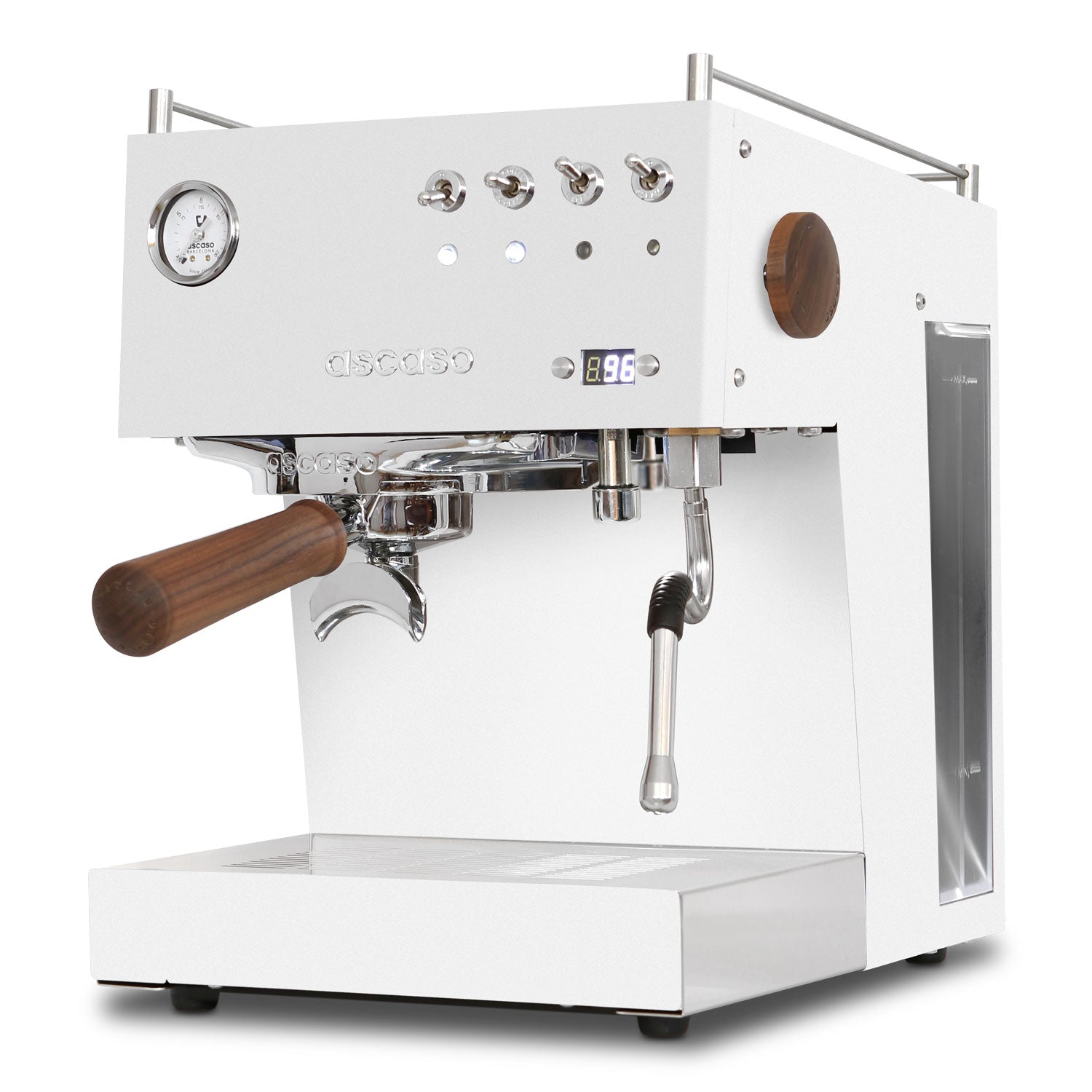 Ascaso Steel DUO PID Espresso Machine – Dual Thermoblock, Programmable, 120V (White)
