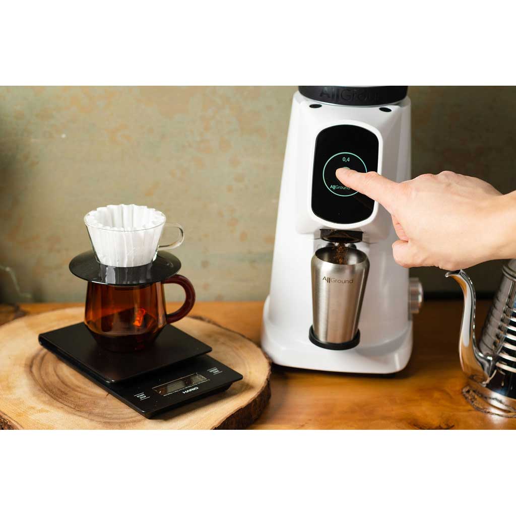 Fiorenzato AllGround ProBrew Filter Coffee Grinder - White w/ Wood